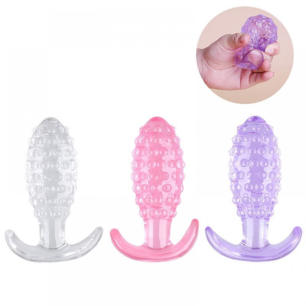 PLUG ANAL EM SILICONE COM TEXTURA BOLINHA 8453