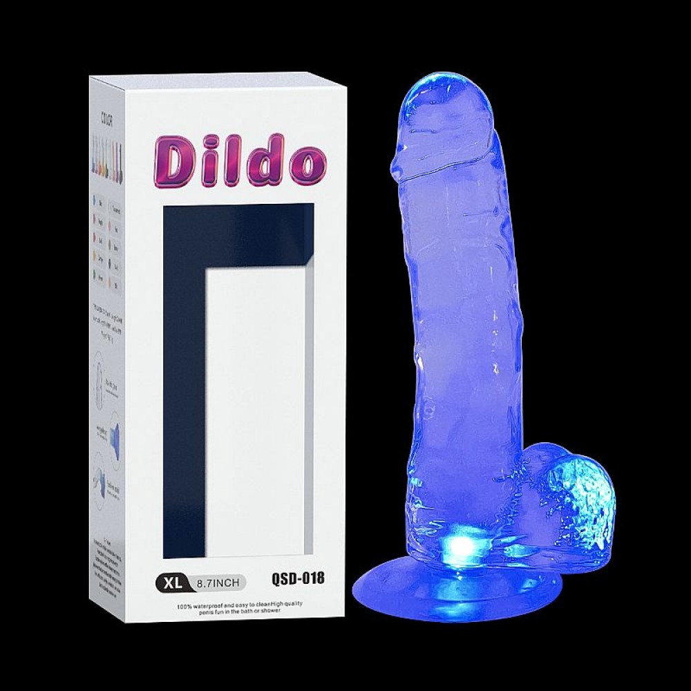 DILDO REALISTICO COM LED COLORIDO 8233