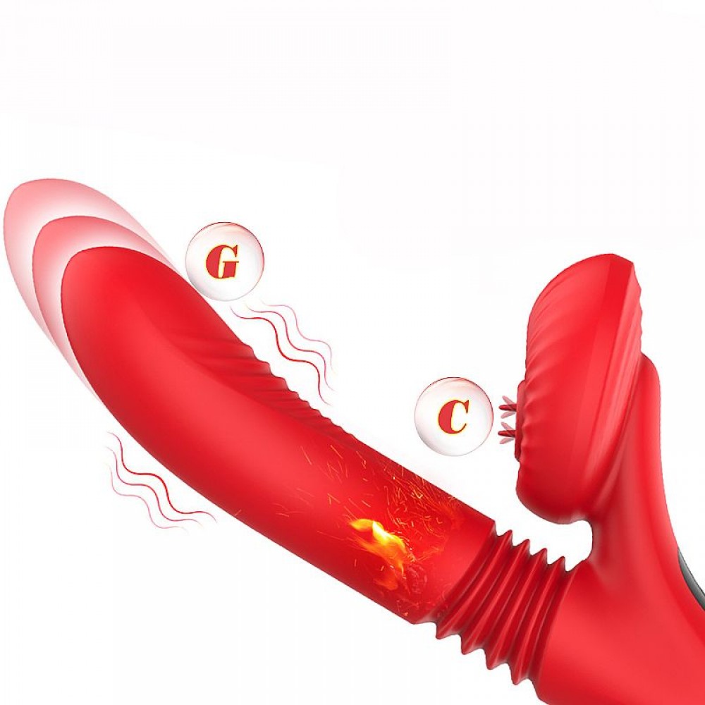 VIBRADOR DE PONTO G E CLITÓRIS COM VAI E VEM MODELO 8771