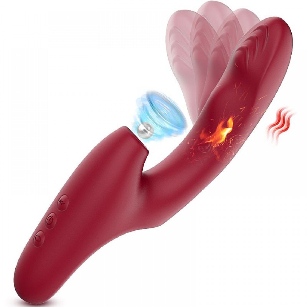 VIBRADOR DE PONTO G E CLITÓRIS C/ PULSAÇÃO E DEDILHAR | MODELO 8774