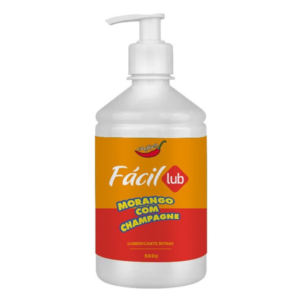 LUBRIFICANTE FÁCIL LUB 500G SABOR MORANGO C/ CHAMPAGNE