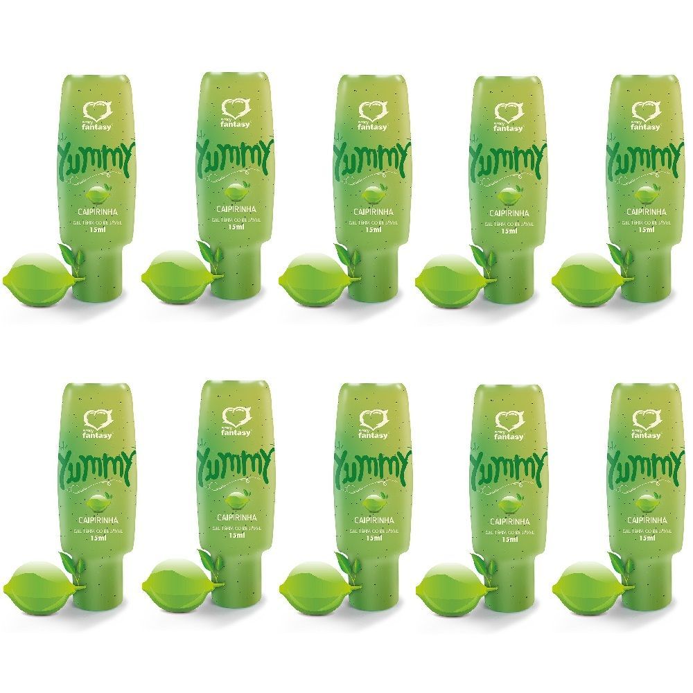 PACK 10 YUMMY CAIPIRINHA GEL COMESTÍVEL 15ML SEXY FANTASY