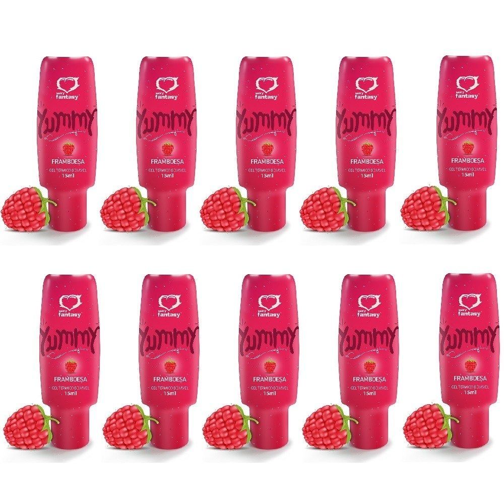 PACK 10 YUMMY FRAMBOESA GEL COMESTÍVEL 15ML SEXY FANTASY