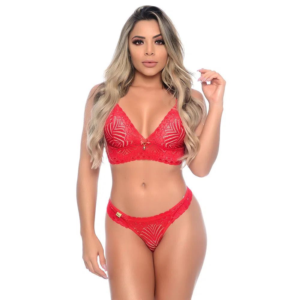 CONJUNTO COM CALCINHA BANDIDA RED