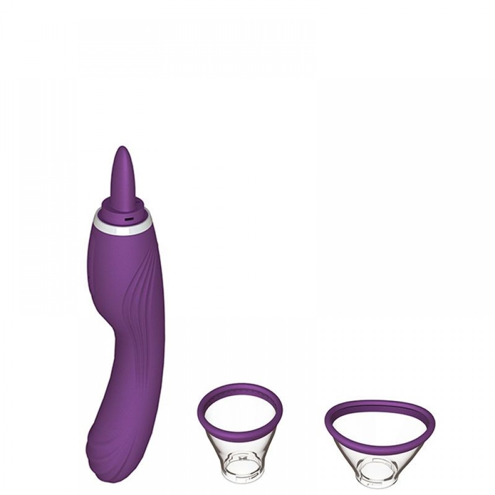 VIBRADOR SUGADOR E LINGUA ESTIMULADORA 3 EM 1